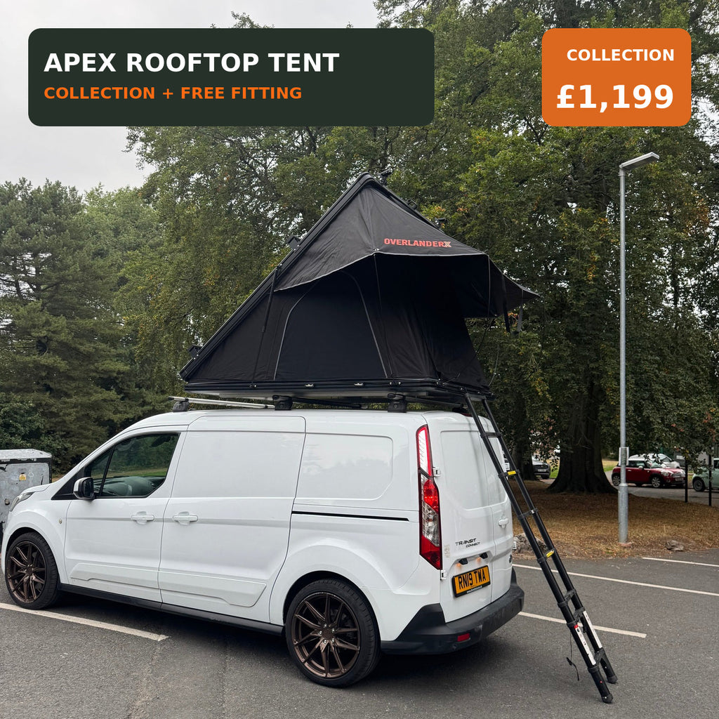 OverlanderX Apex rooftop tent — collection and free fitting