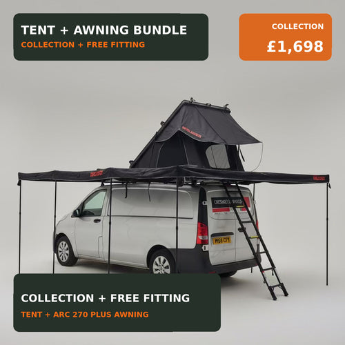 OverlanderX tent and awning bundle — collection and free fitting